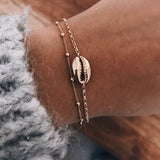 2pcs/set Minimalist Gold Silver Color Small Love Link Chain Bracelets For Women Friendship Love Charm Bracelets Bangles Jewelry